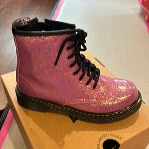 Dr Marten 1460J dark pink cosmic glitter 4